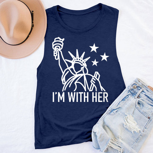 I'm With Her Teacher Tank Top