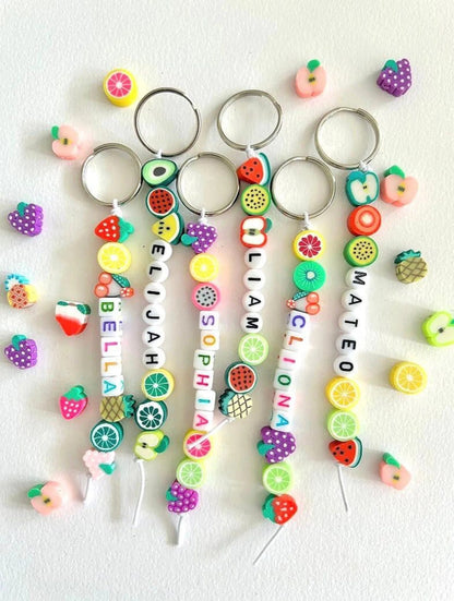 Personalised Name Fruit Teacher Keychain