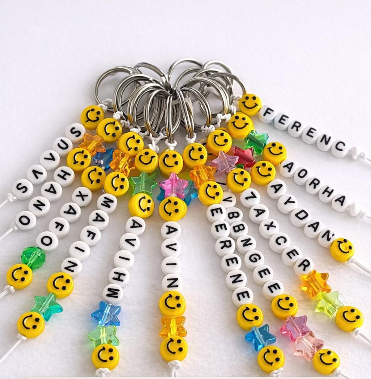 Personalised Name Smile Star Teacher Keychain