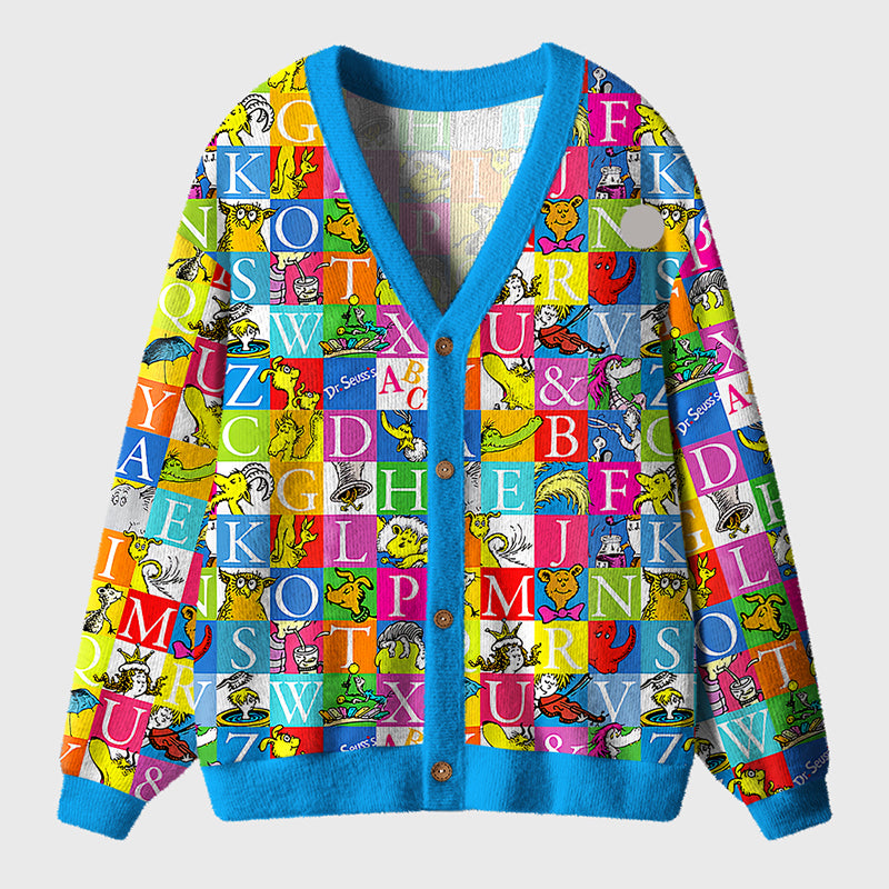 Reading Across the American Alphabet Teacher Ugly Cardigan Sweaters