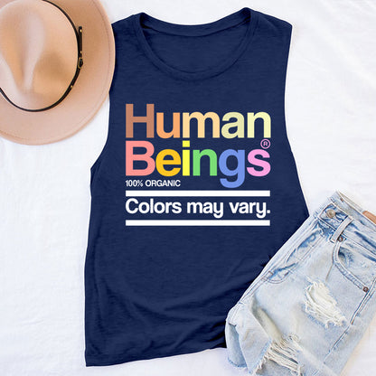 Human Beings Colors May Vary Teacher Tank Top