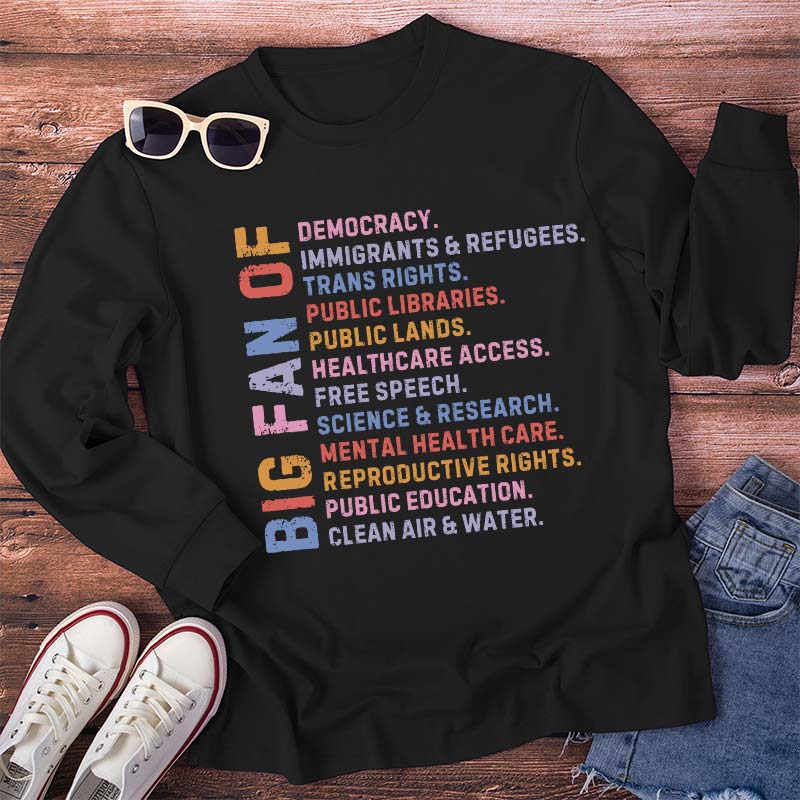 Big Fan Of Human Rights Democracy Teacher Long Sleeve T-Shirt