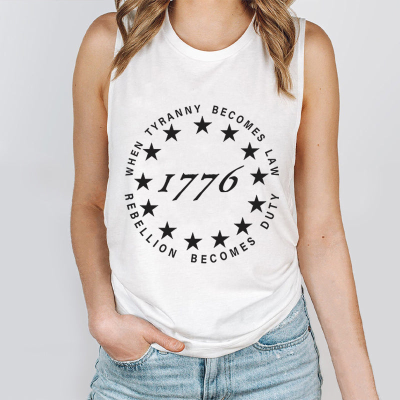 When Tyranny Becomes Law Rebellion Becomes Duty Teacher Tank Top