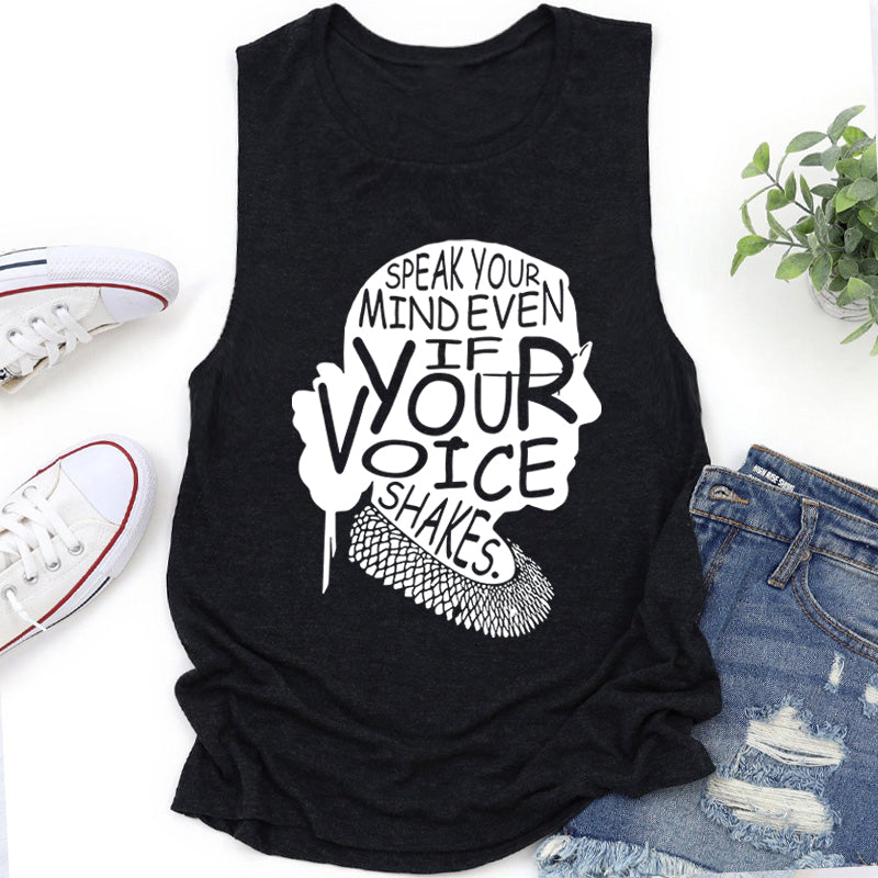 Speak Your Mind Even If Your Voice Shakes Teacher Tank Top