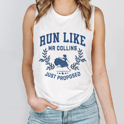 Run Like Mr Collins Just Proposed Teacher Tank Top
